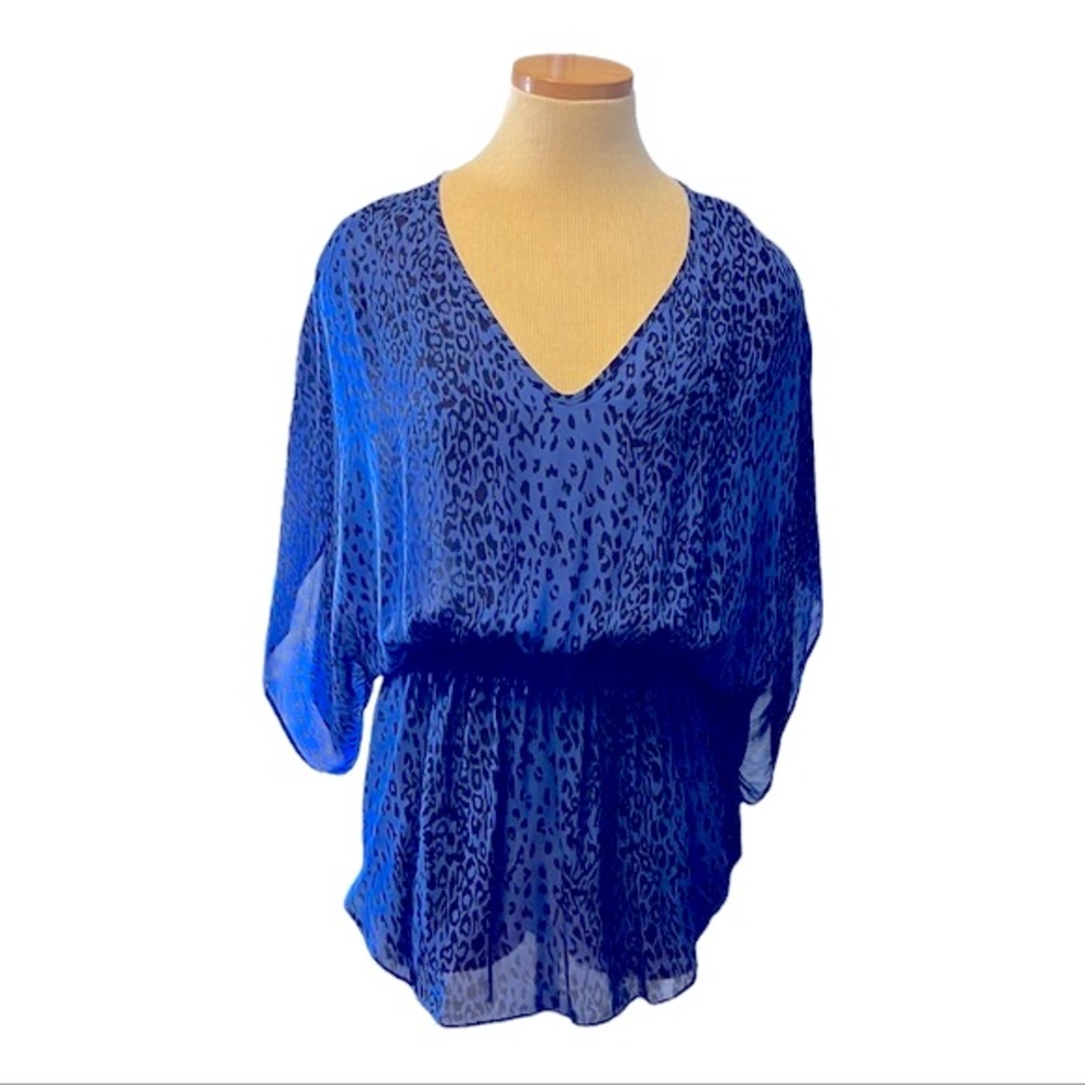 Parker Leopard Print Top, Blue, Small